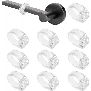 Les Butées de porte 10 Pièces en PVC Poignée de Porte Butée de Porte, Pare-chocs Silicone Porte Anti-Poignée de Protection.31*23*13 mm (Transparent) - Neuf