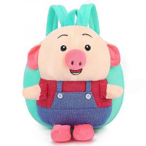 (Vert)Rouge mignon cochon enfants b&eacute;b&eacute; peluche jouet petit sac d'&eacute;cole sac &agrave; dos sac de dessin anim&eacute; 1pc - Neuf