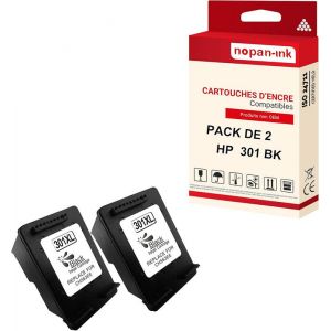 NOPAN-INK - x2 Cartouche compatible pour HP 301 XL 301XL Noir CH563EE/CH561EE - Neuf
