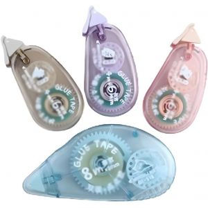 4 Pcs Rouleaux De Colle Double Face,Roller Colle Avce Des Points, Ruban Adh&eacute;sif Double Face Transparent Jetable Pour La Fabrication De Cartes De Bricolage,Diy Manuel Et Le Scrapbooking - Neuf