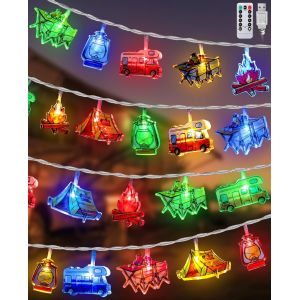 Jgd-Guirlande Lumineuse De Camping 20 Led, 3 M, Avec Minuterie Et Usb, 8 Modes, Decoration De Caravane, Pour La Decoration De Camping-Car Ou De Tente, Pique-Nique - Neuf