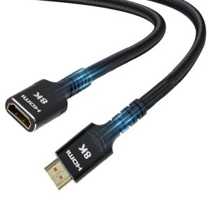 Rallonge HDMI 2.1 0.5M, C&acirc;ble D'extension HDMI 8 K 60 Hz 4 K 120 Hz 144 Hz Cable M&acirc;le Femelle 48 Gbps Ultra Haute Vitesse Uhd Earc HDCP 2.3 HDR Dynamique Compatible Avec TV Stick HDTV PS5 PS4 - Neuf
