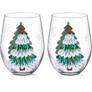 Verres &Agrave; Vin Sans Pied Peints &Agrave; La Main 560 Ml - Neuf
