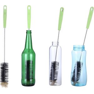 Lot de 4 goupillons ultra longs et étroits pour bouteilles de bière, vin, kombucha, carafes, bouteilles d'eau et thermos (40 cm) - Neuf
