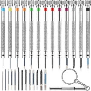 13 pièces Mini tournevis de montre de précision Ensemble de tournevis de montre bijoutier 0,6-2,0 mm avec 13 R supplémentaires - Neuf