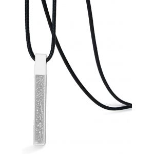 Kal-Islamique Ayatul Kursi Collier Pour Femmes Hommes Allah Arabe 3d Bar Collier Coranique Musulman Coran Acier Inoxydable/Cuir Chaîne Collier Islam Eid Islamique Cadeau - Neuf