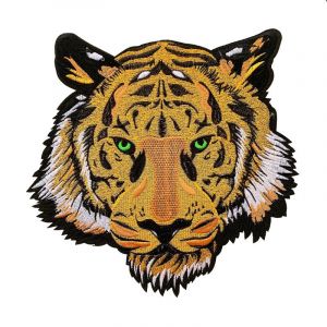 Tête De Tigre Autocollants En Tissu, 25cm Écussons Thermocollants Tigrés Pour Vêtements Ou Couvertures, Tigre Écusson Brodé Thermocollant, Brodée Tissu Patches Diy Iron On Patches - Neuf