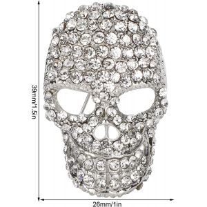 Broche En Cristal Strass, Broche Tête De Mort, Pour Costume, Robe, Chapeau, Sac, Costume, Cravate, Mariage, Anniversaire - Neuf