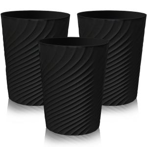 Lot De 3 Petites Poubelles &Agrave; Papier, En Plastique, Sans Couvercle, Pour Cuisine, Chambre D'Enfant, Chambre &Agrave; Coucher, Salon (Noir) - Neuf