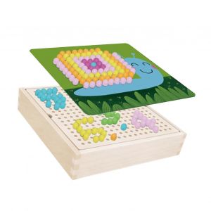 Jeu de soci&eacute;t&eacute; en bois pour l'&eacute;ducation pr&eacute;coce - Jardin imaginaire aux champignons color&eacute;s - Neuf