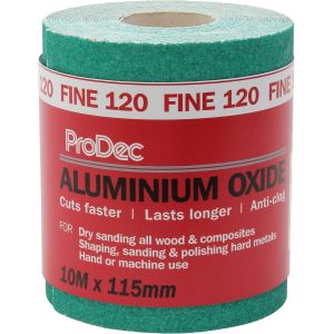 Rouleau de 10 m de papier abrasif verte, oxyde d¿aluminium, grain 120 fin pour poncer bois, peinture, joints, métal et plus, papier abrasif compatible avec les ponceuses électriques - Neuf