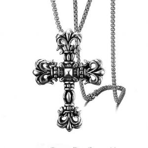 Croix Collier Homme Pendentif En Acier Titane Homme S Rétro Dominateur Pendentif Mode Fashionmonger Personnalisé Croix Fleur Pendentif - Neuf