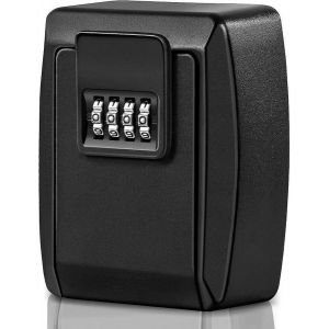 Coffre-fort mural sécurisé à combinaison à 4 chiffres, réinitialisable, durable, spacieux pour clés et objets de valeur, idéal pour la maison et l'extérieur - Neuf