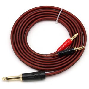 1/4 à la prise banane,câble audio de haut-parleur phono 6,35 mm à prise banane,plaqué or 1/4 mâle à double ban -n1660 - Neuf