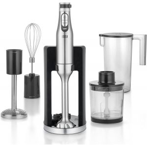 Premium 1200W Set Mixeur Plongeant - 5 Accessoires Et Protection Anti-Éclaboussures Inclus I Réglable En Continu & Turbo I Mixer Plongeur Blender Mixeurs Soupe Hand Blender Profess[POU8806169] - Neuf