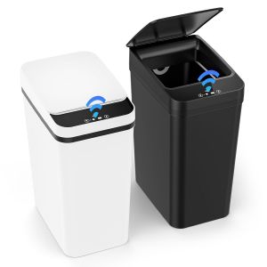 KALANKA-&reg; Poubelle &Eacute;lectrique 2 Pi&egrave;ces 12L avec Couvercle Automatique, Poubelle Intelligente Silencieuse et &Eacute;tanche pour Cuisine, Salle de Bain et Bureau, Poubelle de Cuisine Automatique - Neuf