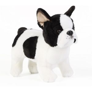 Peluche Bulldog Français 26Cm/10 Jouet En Peluche De Bulldog Français Réaliste Bel Animal Cadeaux Mignons Et Doux Pour Enfants Garçons Et Filles Éducatif Interactif Confortable Chien Blanc - Neuf