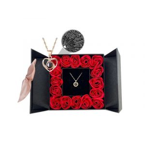 Collier &laquo; Je T'aime &raquo; Projection En 100 Langues Avec Coffret Cadeau - Or - Neuf