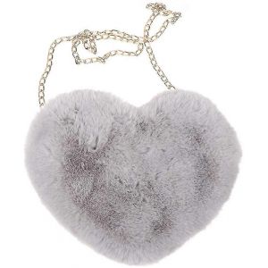 Sac &agrave; main de t&eacute;l&eacute;phone portable En peluche en forme de c?ur Sac &agrave; bandouli&egrave;re avec cha&icirc;ne mignonne - Neuf