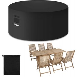 Ulteronixshop-Housse ronde de qualit&eacute; sup&eacute;rieure pour meubles de jardin, imperm&eacute;able, 230 x 100 cm, en tissu Oxford 600D robuste avec doublure en PVC avec a&eacute;rations et protection UV - Neuf