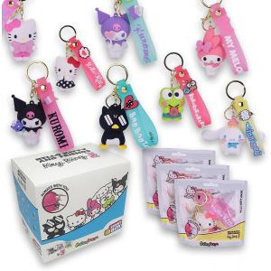 ERYI-Funny Box Hello Kitty Key Ring Série 2, 3 Personnages Différents - Gadget Pour Enfants, Retrouvez Kuromi, Cinnamoroll, My Melody Et Bien D'Autres - Neuf