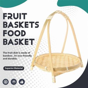 Paniers en paille tressée en bambou pour fruits,pain,aliments - Simple couche - Neuf