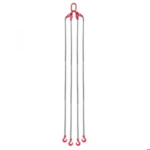 &Eacute;lingue Cha&icirc;ne de Levage &agrave; 4 Brins-Duoku-avec Crochets-10 mm x 3 m-Capacit&eacute; de Charge 10,4 t-Cha&icirc;ne Robuste en Acier Alli&eacute; G80 - Neuf