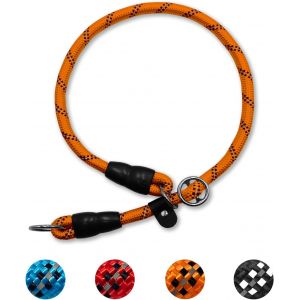 Collier Etrangleur Pour Chien R&eacute;glable Et Durable Collier Anti Traction Dressage Pour Petits Moyens Grands Chiens Orange Largeur: 0.8cm, Long: 40cm - Neuf