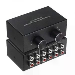 Commutateur audio stéréo RCA bidirectionnel à 4 voies,2 entrées 4 sorties ou 4 entrées 2 sorties,jack gauche/arrière,canal sonore,sélecteur de commutateur audio RCA,sélecteur - Neuf