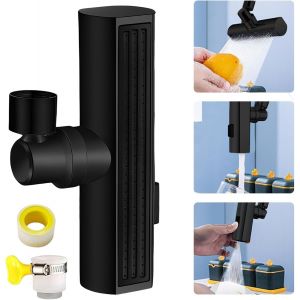 KALANKA-Robinet de Rallonge Pivotant,Rallonge Robinet Douchette Evier Cuisine Robinet 360 Degres Aérateur Robinet Universel Adaptateur Robinet Orientable Mitigeur (Le Noir) - Neuf