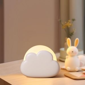 Veilleuse Nomade Portable, Veilleuse Nuage Rechargeable Pour Allaitement, Veilleuse B&eacute;b&eacute; Lampe Chevet Enfant, Lumi&egrave;re D&eacute;cor Chambre B&eacute;b&eacute;, 4 Intensit&eacute;s R&eacute;glables (Blanc) - Neuf