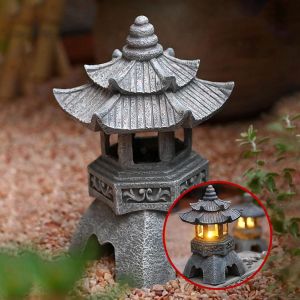 Statue-De-Lumière Ronde, Lumière Solaire Ronde Japonaise Pour La Décoration De Jardin, Tour Lumineuse Autoportante Vintage Pour La Décoration De Pelouse - Neuf
