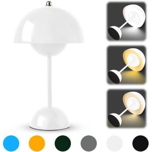Lampe De Table Led Sans Fil Lampe De Chevet Champignon Lampe De Table Tactile À Intensité Variable Avec 3 Modes De Luminosité 3000 K 6000 K Rétro Rechargeable Pour Chambre À Coucher, - Neuf