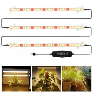 Bande Lumineuse Led Pour Plantes, Tube Lumineux &Agrave; Trois T&ecirc;tes Pour La Croissance Des Plantes - Neuf