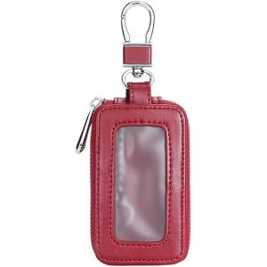 Pochette Porte-Cl&eacute;s,&Eacute;tui Porte Cl&eacute; en Cuir &Eacute;tui de Protection,&Eacute;tui de Cl&eacute; de Voiture Portable avec Fermeture Eclair (Rouge) - Neuf