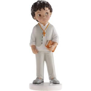 Mevronisshop-Figurine De D&eacute;coration Premi&egrave;re Communion Pour Gar&ccedil;on Bruno - 16,6 Cm, D&eacute;coration Pour G&acirc;teau De Communion, Cake Topper Apte Au Contact Alimentaire - Neuf