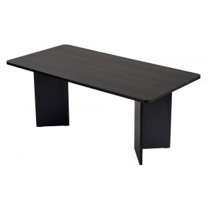 Table &agrave; manger en bois "Linza" 180 x 90 x 75 cm - Bois Noir - Neuf
