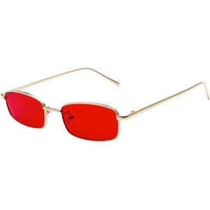 Ershi-Lunettes De Soleil Rectangulaires Classiques Rétro Fines Monture En Métal Verres Vintage Rectangle Couleur Bonbon Lunettes D[786] - Neuf