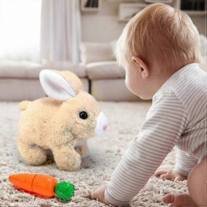 Jouets interactifs pour lapins, lapins qui marchent et parlent, peluche de P&acirc;ques, lapin qui marche-VOUS - Neuf