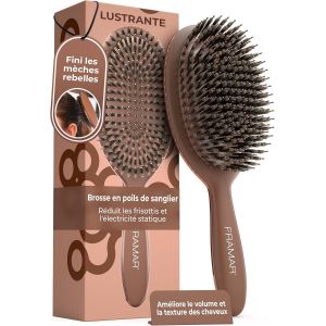 Kalanka-Brosse En Poils De Sanglier Souple - Brosse En Poils De Sanglier Pour Femmes, Brosse En Poils De Sanglier Pour Cheveux Fins, Brosse En Poils De Sanglier Pour Femmes ¿ Chocolate Polish - Neuf