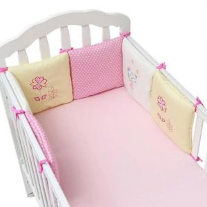Tour De Lit 6 Pièces Ensemble - Marque - Modèle - Pare-Choc Literie Enfant - Rose - Neuf