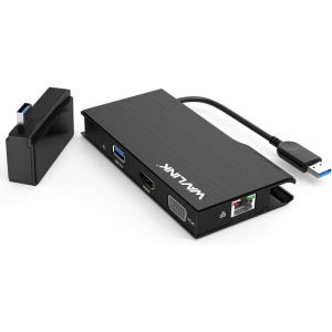 Station D'Accueil Universelle 2K Usb3.0, Double Vidéo Hdmi/Vga Avec Gigabit Ethernet, Usb3.0, Lecteur De Carte Sd/Tf, Hdmi 2560X1440 Et Vga 1920X1200, Pour Windows Et Mac - Neuf