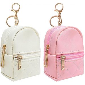 Tianyi-Lot De 2 Petits Sacs De Maquillage, Mini Sac À Dos, Porte-Monnaie Et Pendentif Sac À Dos, Accessoire En Cuir Multifonctionnel Pour Clés, Cartes De Crédit - Neuf