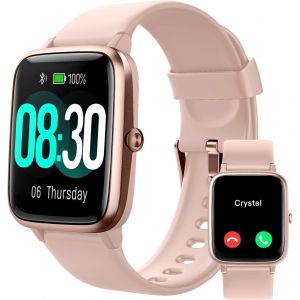 Montre Connect&eacute;e Femme Smartwatch Avec Appel Montre Sport Podometre Cardiofrequencemetre Etanche Ip68 Notification 100 Modes Sport Cycle Menstruel Controle De Musique Pour Android Ios Rose - Neuf