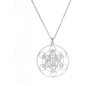 Asas-Metatron Cube Collier Géométrie Sacrée Pendentif Sceaux D'archange Ange Collier Bijoux En Acier Inoxydable - Neuf