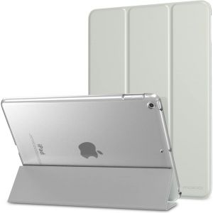 Étui Pour Ipad 9.7 Pouces 2017/2018, Etui À Rabat Avec Support Ultra-Mince Et Léger Avec Semi-Transparent Pour Ipad 9.7 (Ipad 5ème Et Ipad 6ème Génération) - Argent (Auto Réveil/Sommeil).[F5336] - Neuf