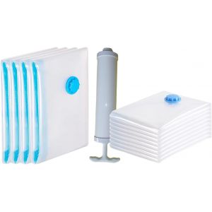 lbgwp60-Sacs Sous Vide Pour Vêtements Avec Valve Hermétique Et Pompe À Main - Multiple, Une Pompe À Main + Quatre Tailles Moyennes 60 X 80 Cm + Huit Petites Tailles 40 X 60 Cm, Sacs De Rangement Sous - Neuf