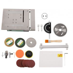 XYONG Mini scie circulaire a table reglable, machine de decoupe manuelle pour metal et plastique, prise AC110-240V US - Neuf