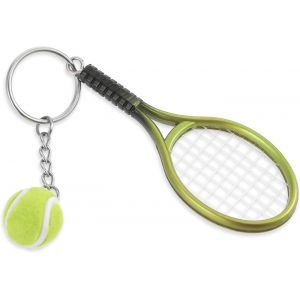 KAL-Porte-Clés De Tennis, Mini Raquette De Tennis, Pendentif En Métal, Porte-Clés De Sport Pour Les Amateurs De Tennis, Vert, S - Neuf