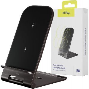 Chargeur Induction 15W Rapide Sans Fil 2 En 1 &iquest; Support T&eacute;l&eacute;phone Pliable Aluminium, Stand De Recharge Qi Universel Compatible Magsafe Iphone &iquest; Station De Chargement Rapide Usb-C - Neuf